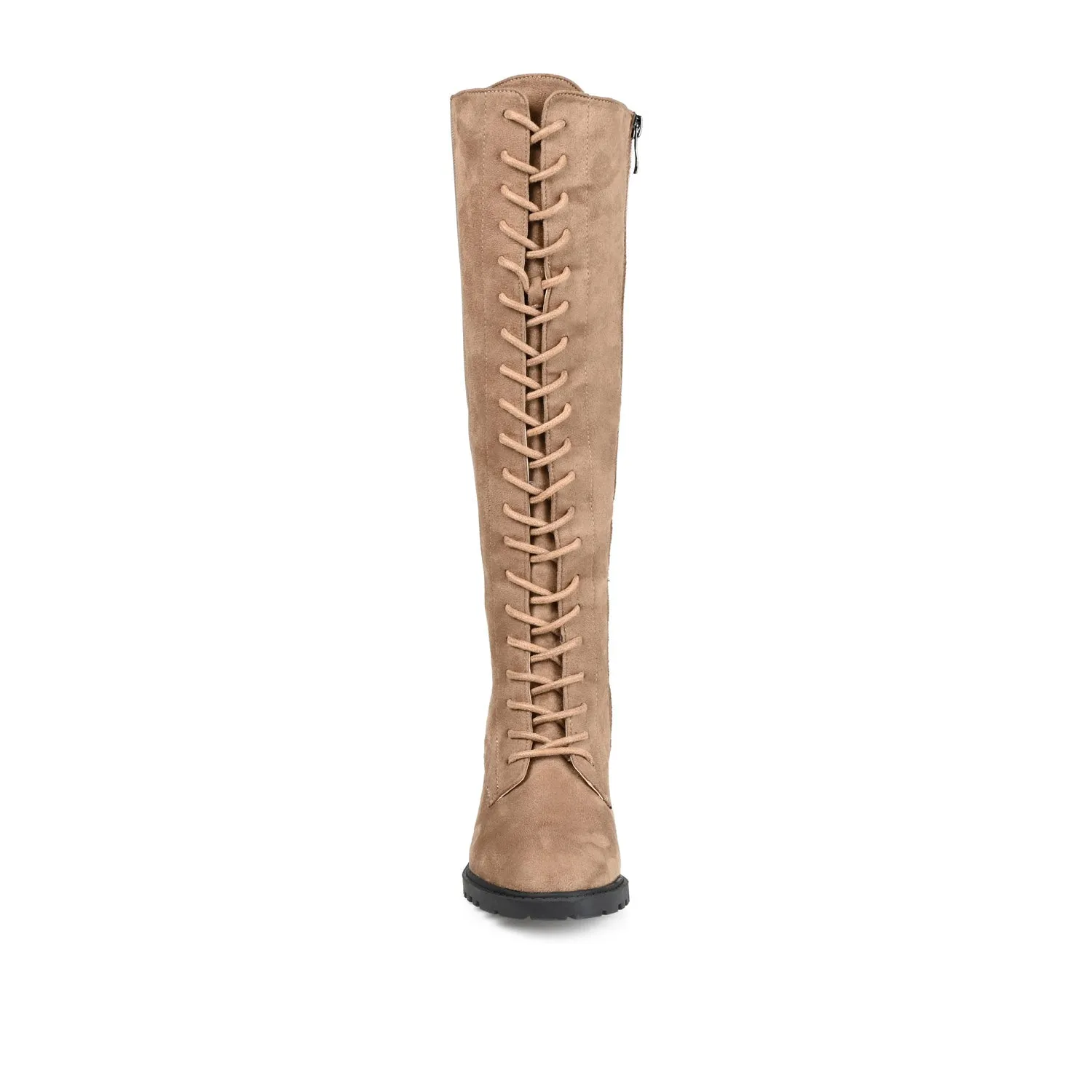 JENICCA LACE-UP BOOTS IN WIDE CALF