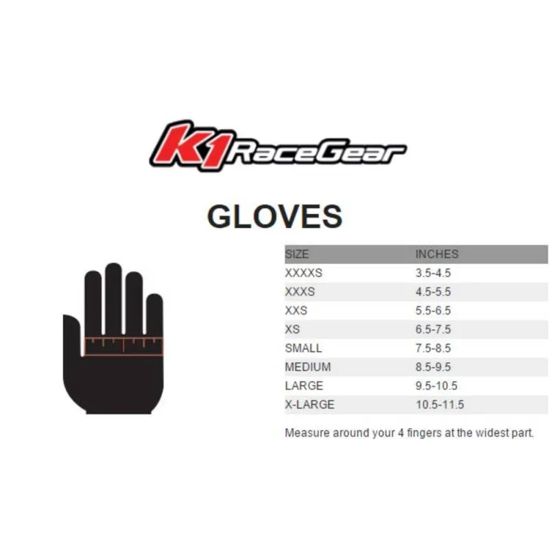 K1 RaceGear Track 1 Youth Gloves - Blue