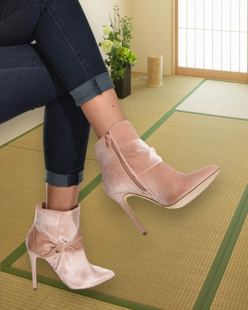 Karolina Blush Heeled Boots