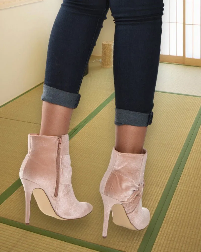 Karolina Blush Heeled Boots