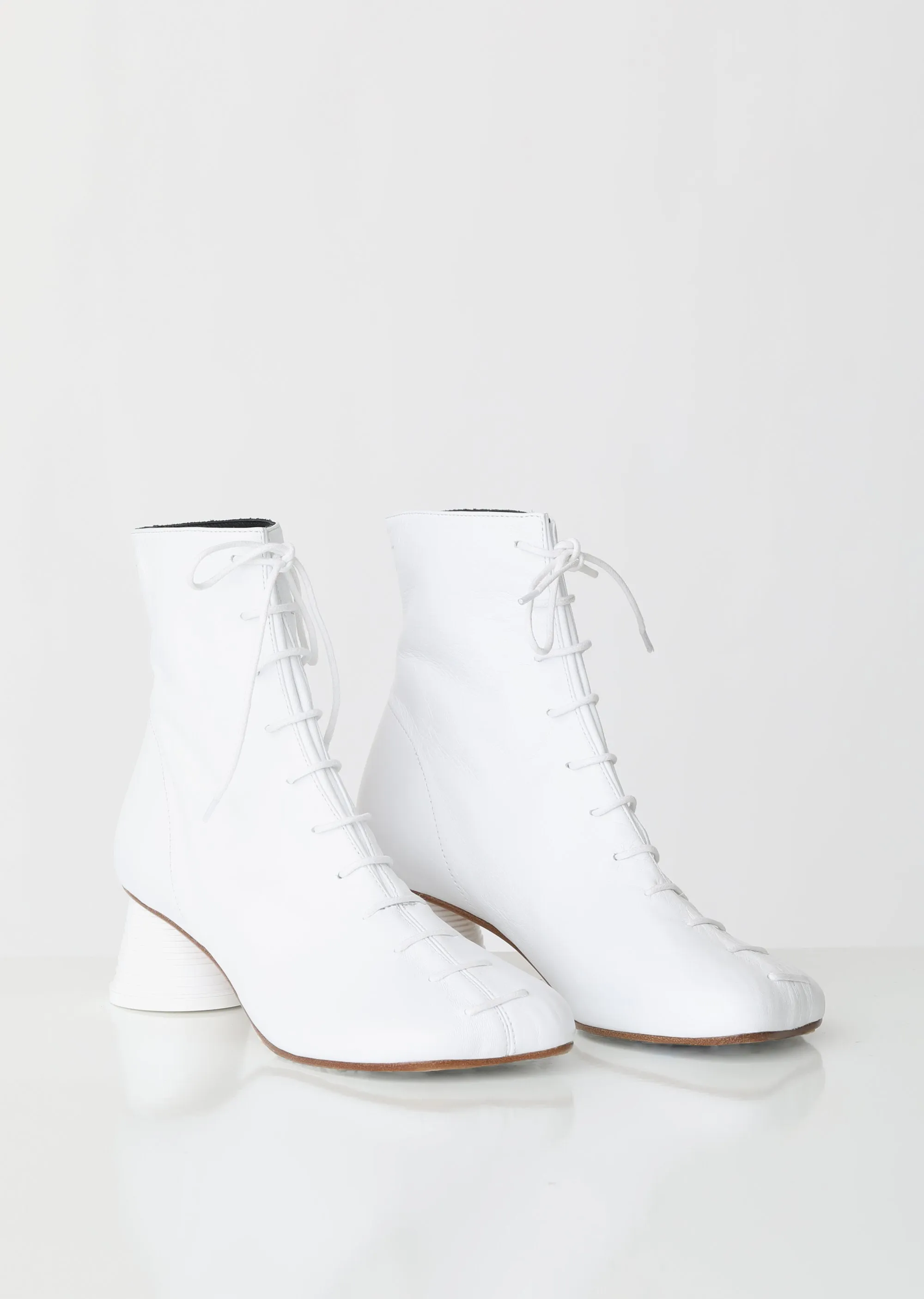 Lace Up Cup Heeled Boots