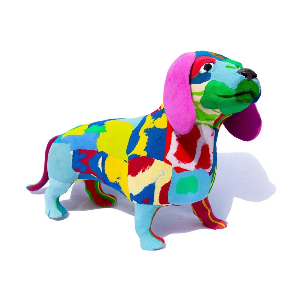 Large Recycled Flip Flop Sausage Dog Figurine