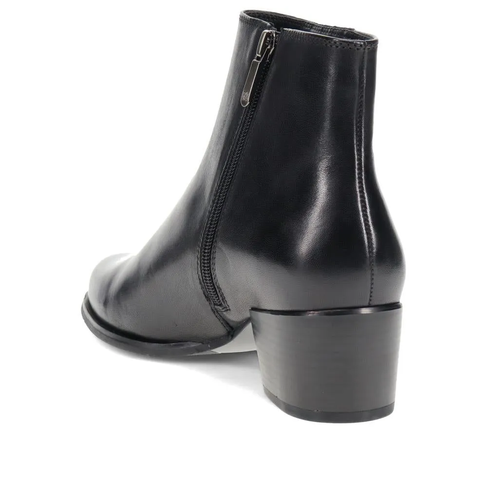 Leather Block-Heeled Ankle Boots - SINO40501 / 326 458