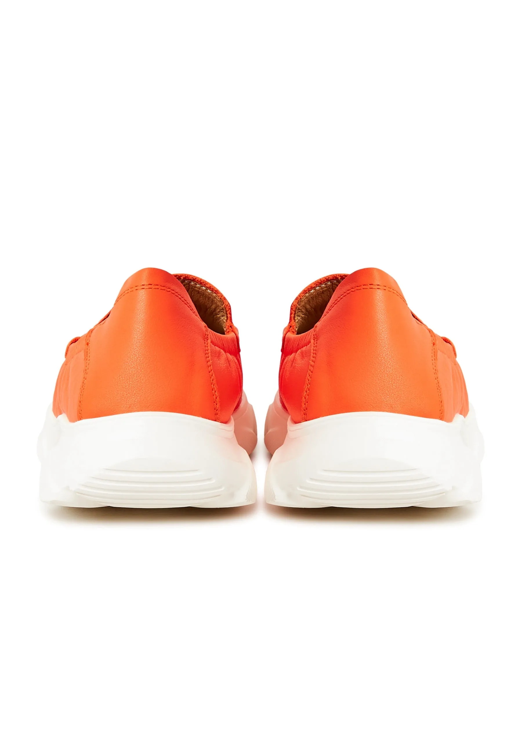 Leather Platform Moccasins Alisa - Orange