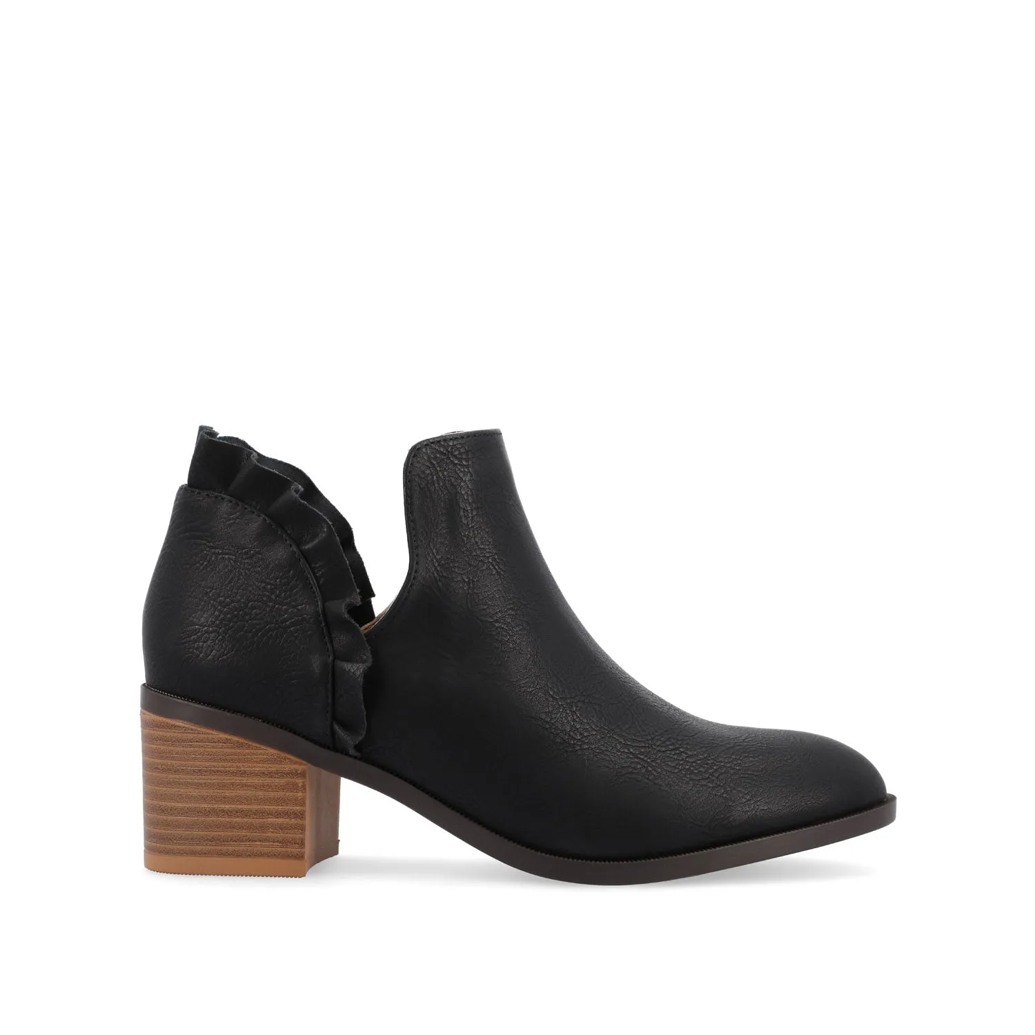 LENNIE BLOCK HEELED BOOTIES IN FAUX LEATHER