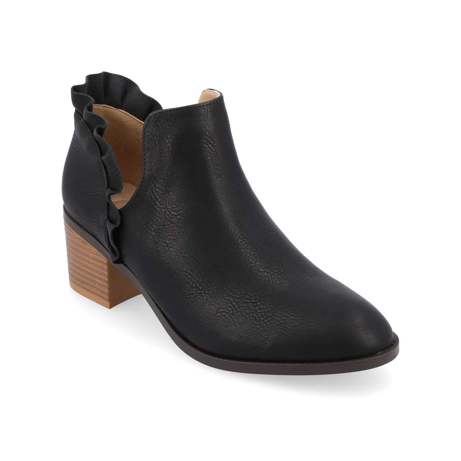 LENNIE BLOCK HEELED BOOTIES IN FAUX LEATHER