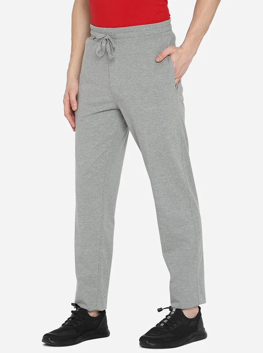 Light Grey Solid Regular Fit Track Pant | JadeBlue