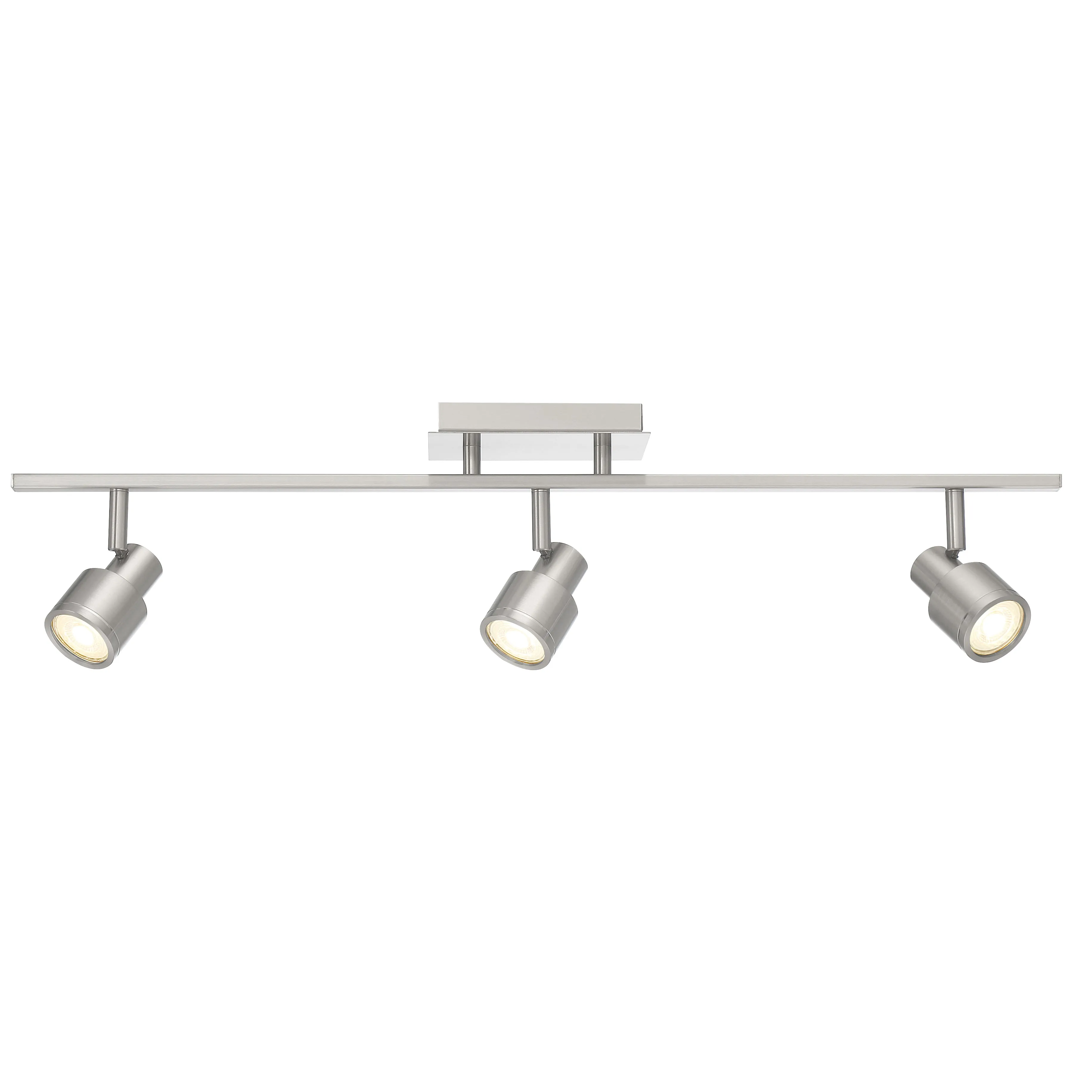 Lincoln 3 Light Adjustable LED Track Light Fixture, Brushed Steel