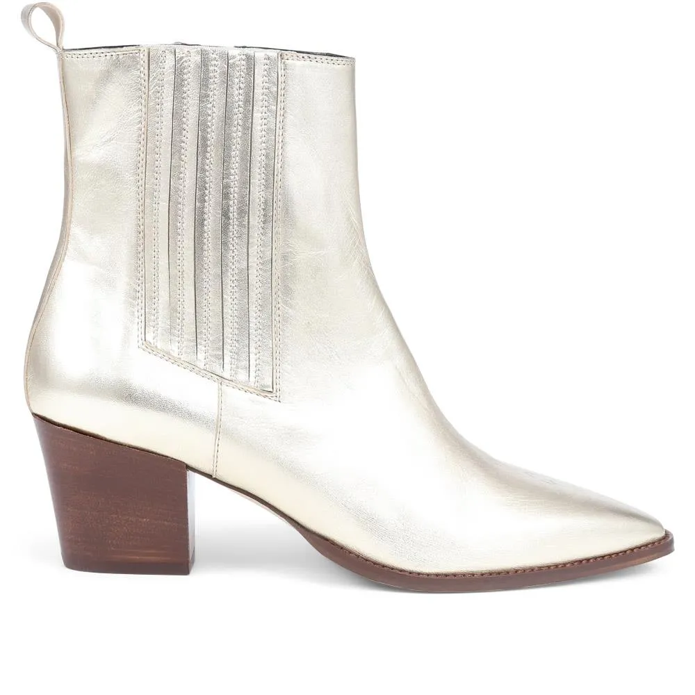 LIZIA Heeled Leather Ankle Boots - LIZIA / 324 369