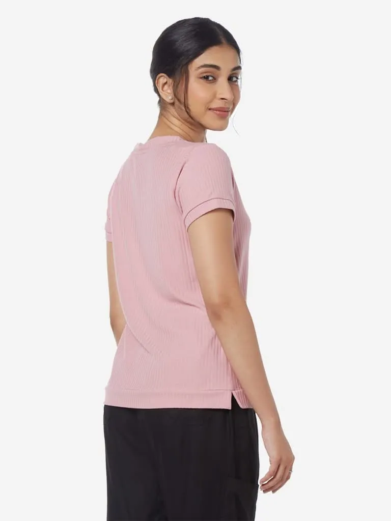 LOV Pink Ribbed Phill Top