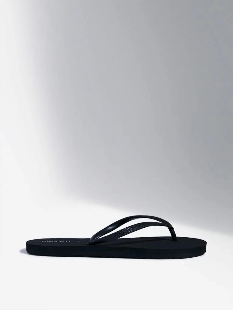 LUNA BLU Black Flip-Flops