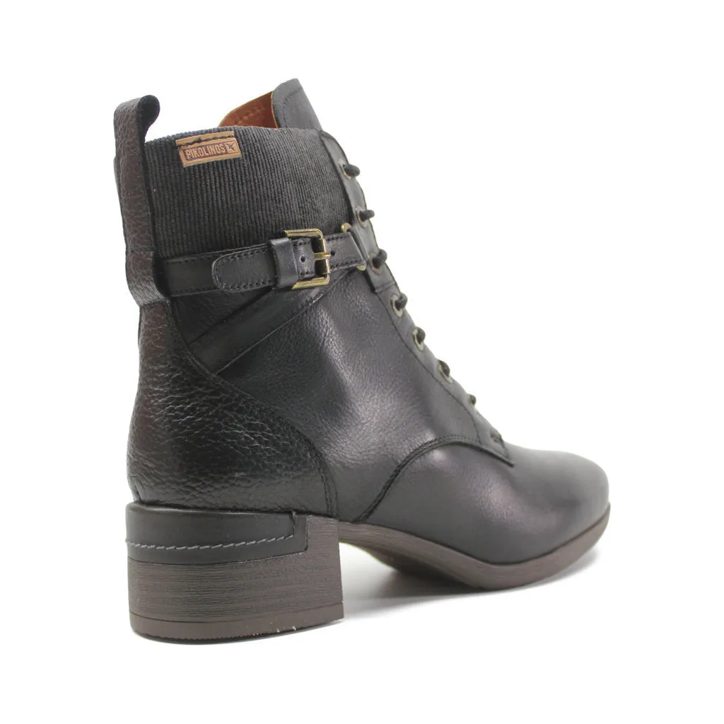 Malaga Leather Textile Women's Heeled Boots