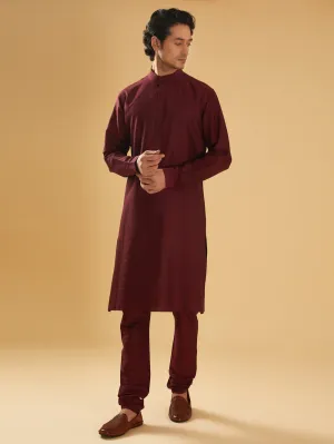 Maroon Silk Kurta