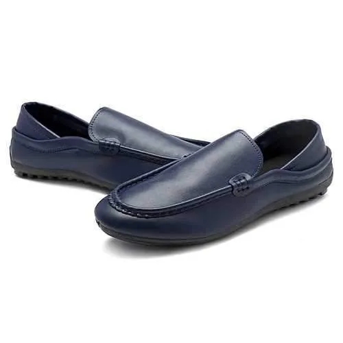 Men Casual Soft Sole Leather Slip On Flat Loafers Driving Sh