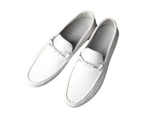 men leather white casual shoes men driving shoes lazy shoes