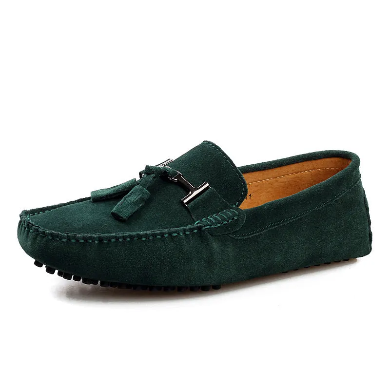 Mens moccasins tassel casual driving slip on suede loafers