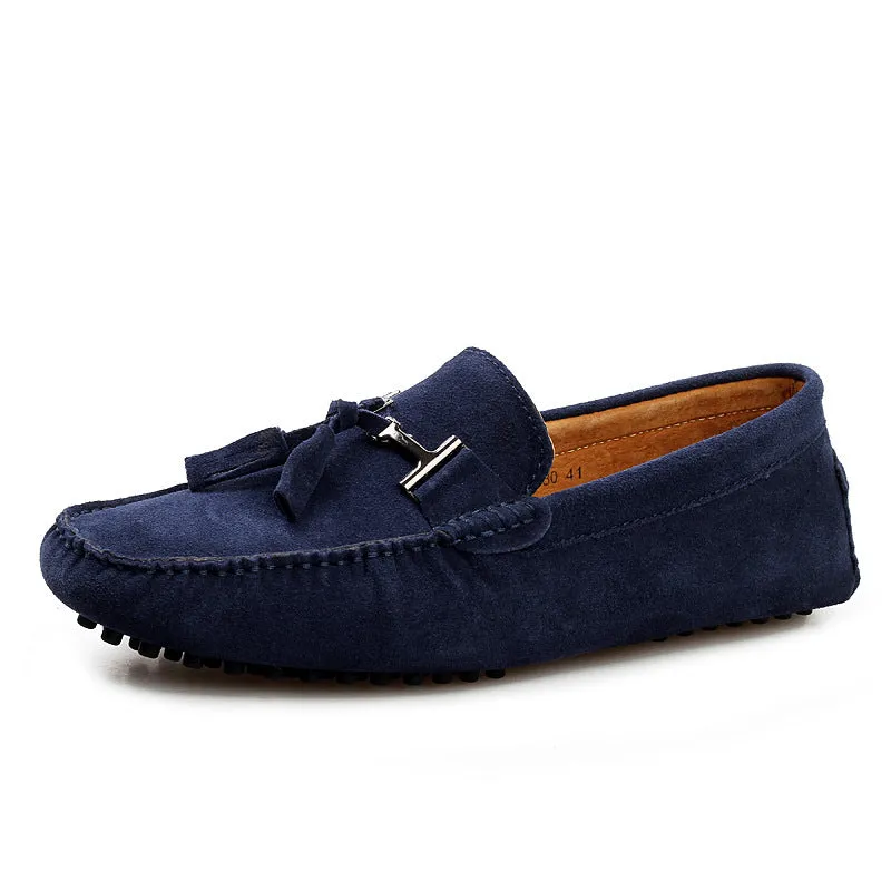 Mens moccasins tassel casual driving slip on suede loafers