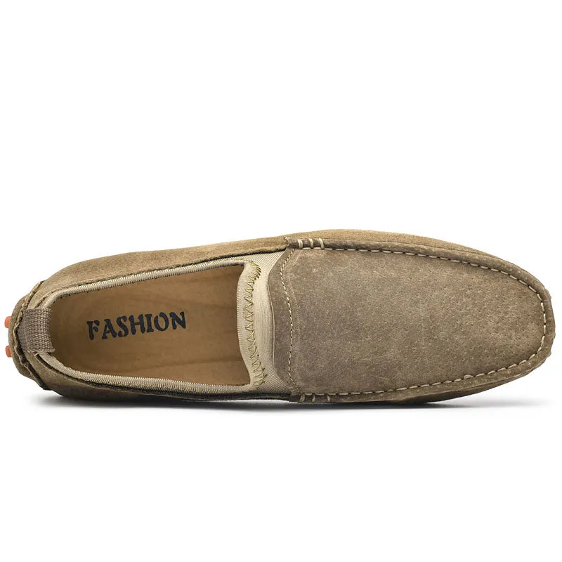 Men's Nubuck Driving Moccasins Elastic