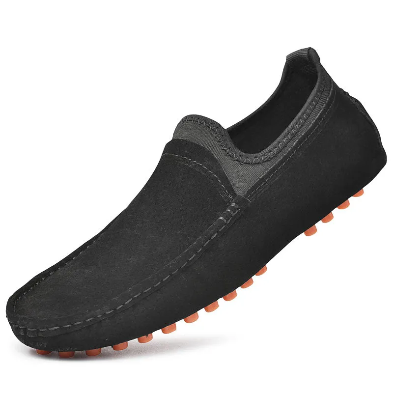 Men's Nubuck Driving Moccasins Elastic