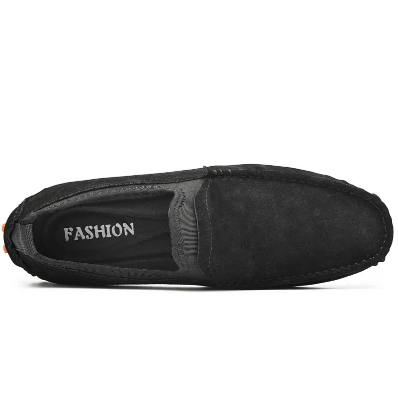 Men's Nubuck Driving Moccasins Elastic