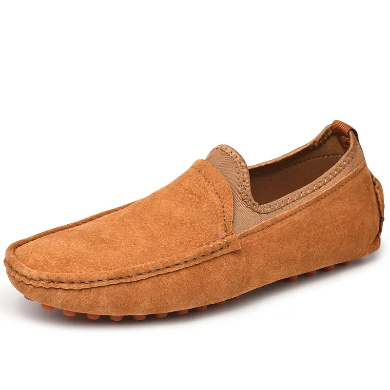 Men's Nubuck Driving Moccasins Elastic