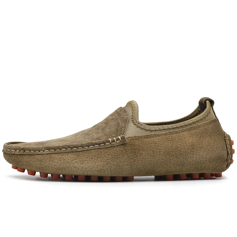 Men's Nubuck Driving Moccasins Elastic