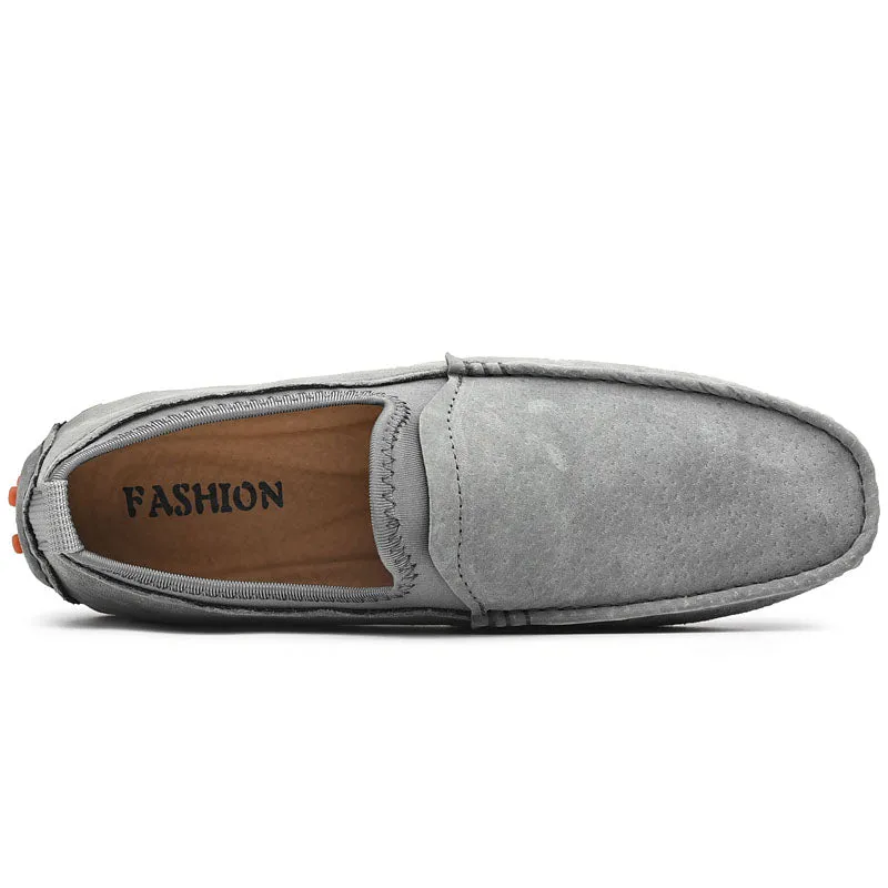 Men's Nubuck Driving Moccasins Elastic