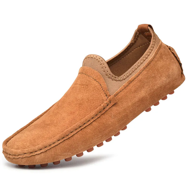 Men's Nubuck Driving Moccasins Elastic