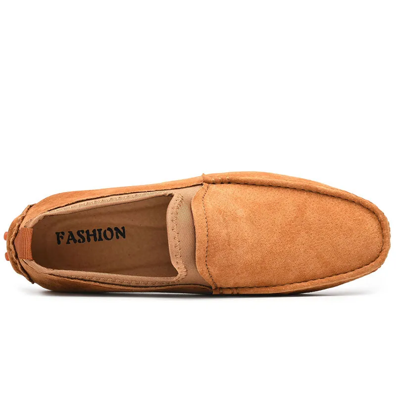 Men's Nubuck Driving Moccasins Elastic