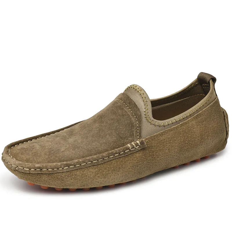 Men's Nubuck Driving Moccasins Elastic