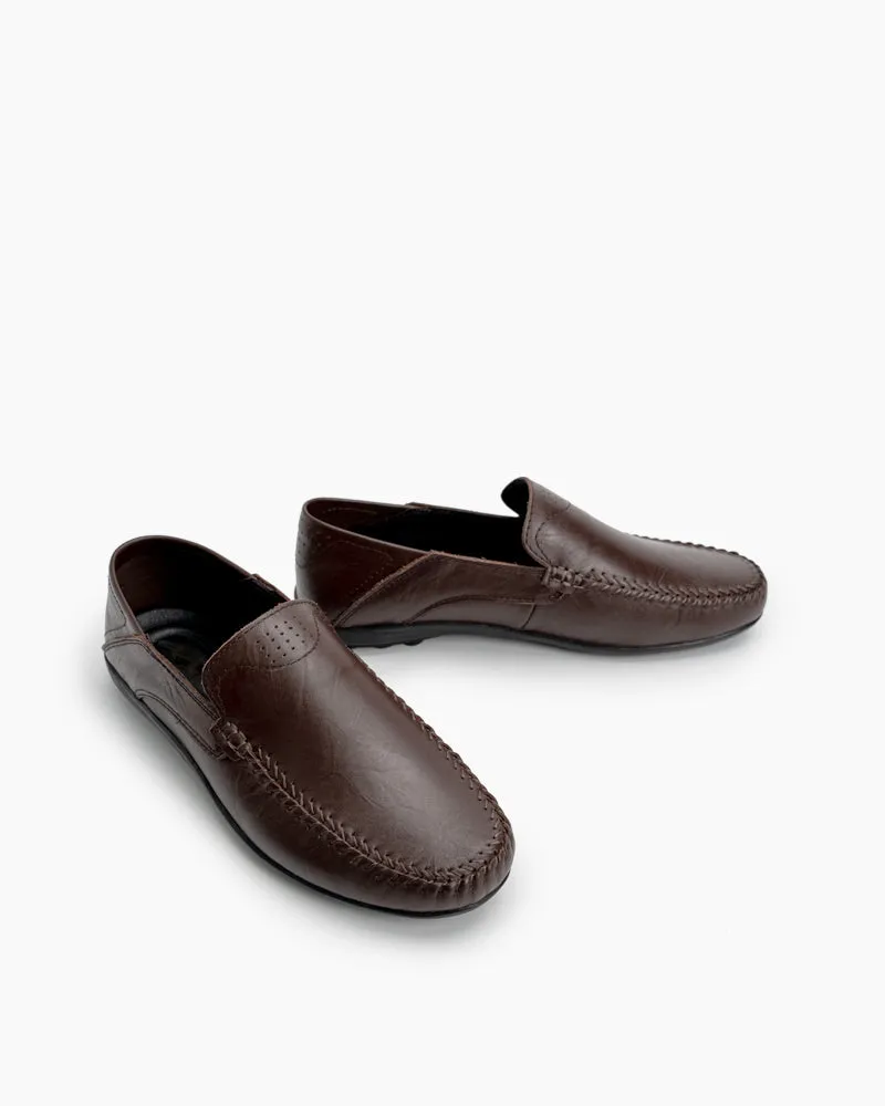 Men's Premium Genuine Leather Slip On Driving Loafers