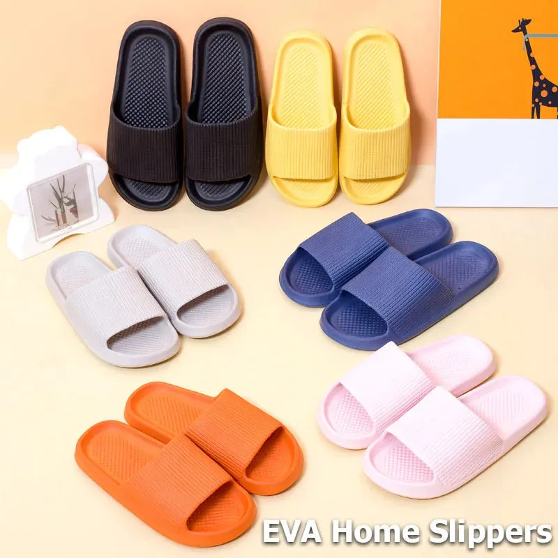 Men's Women's Slipper Fashio Light EVA Soft Sole Home Bathroom Slipper Anti-Slip Casual Indoor Slipper Beach Sandal Flip-Flops