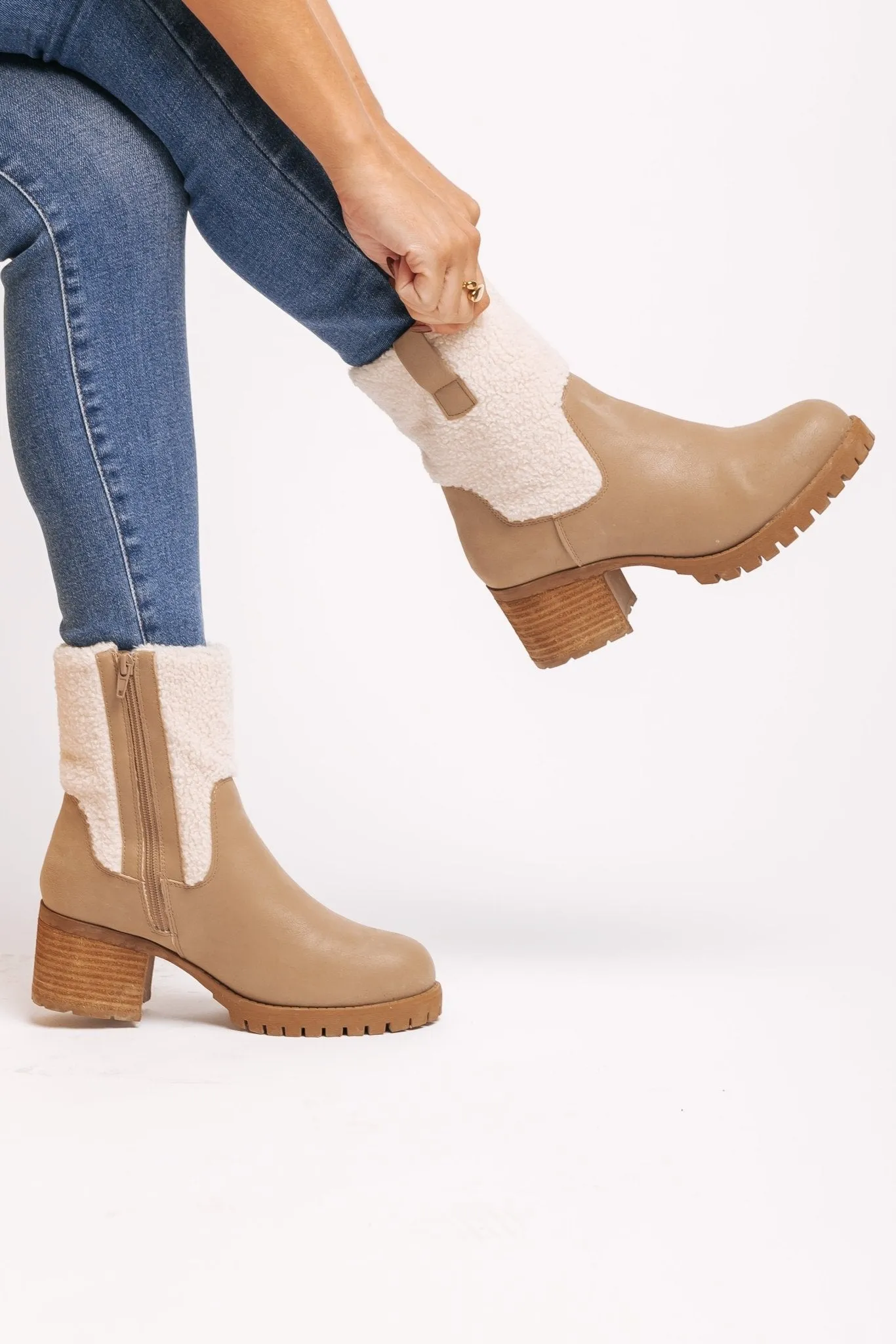 MIA Jakob Sherpa Heeled Booties