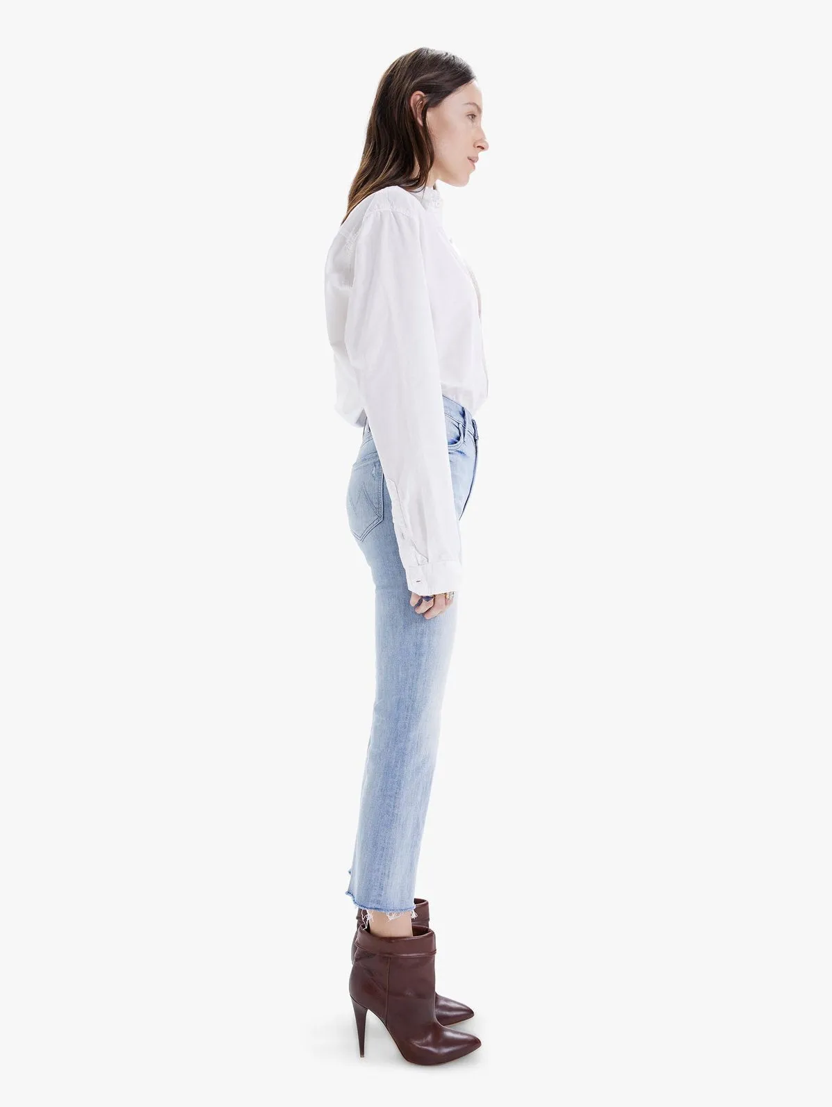 Mother Denim - The Hustler Ankle Fray Jean in Knock on Wood