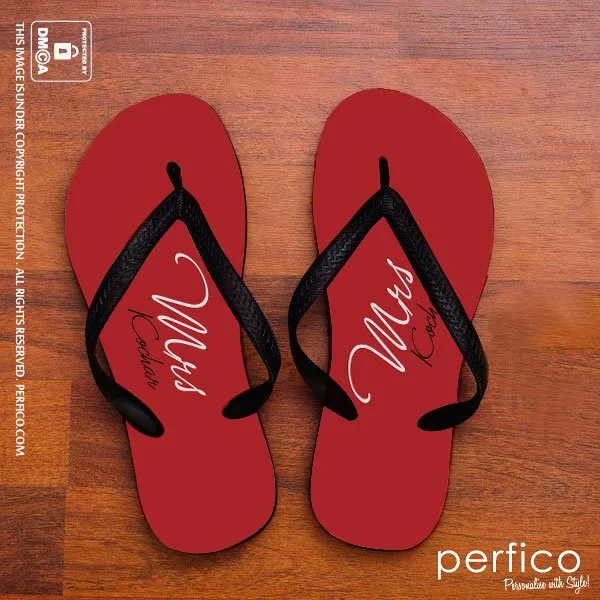 Mr and Mrs © Personalized Flip Flops - 2 Pairs