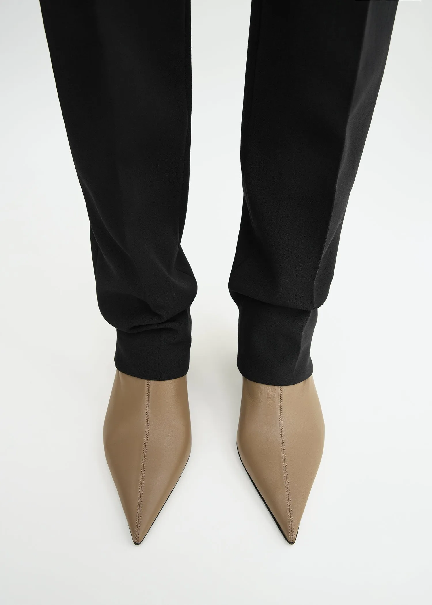 Nappa heeled sock boots truffle