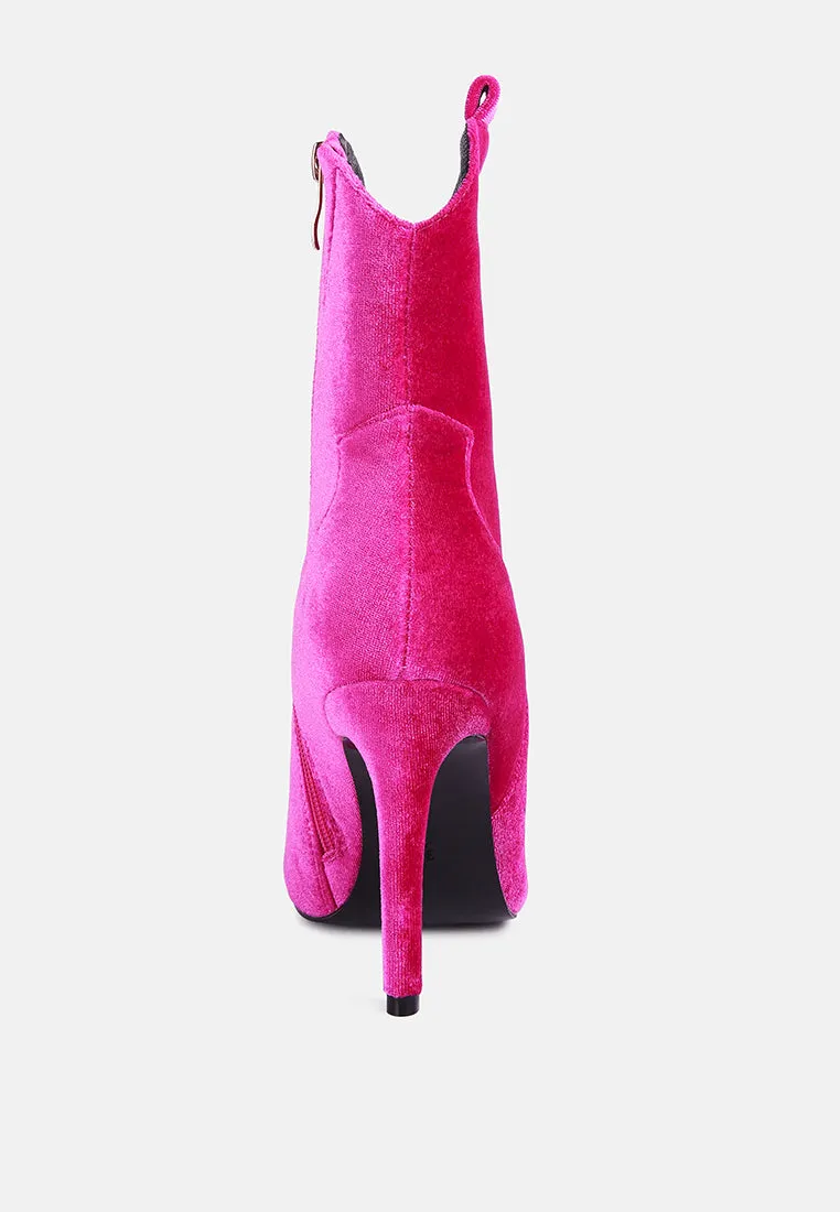 NAT-LOVE Fuchsia Velvet Cow Girl boot