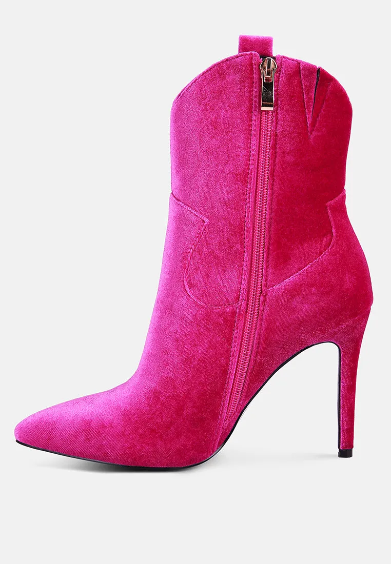 NAT-LOVE Fuchsia Velvet Cow Girl boot