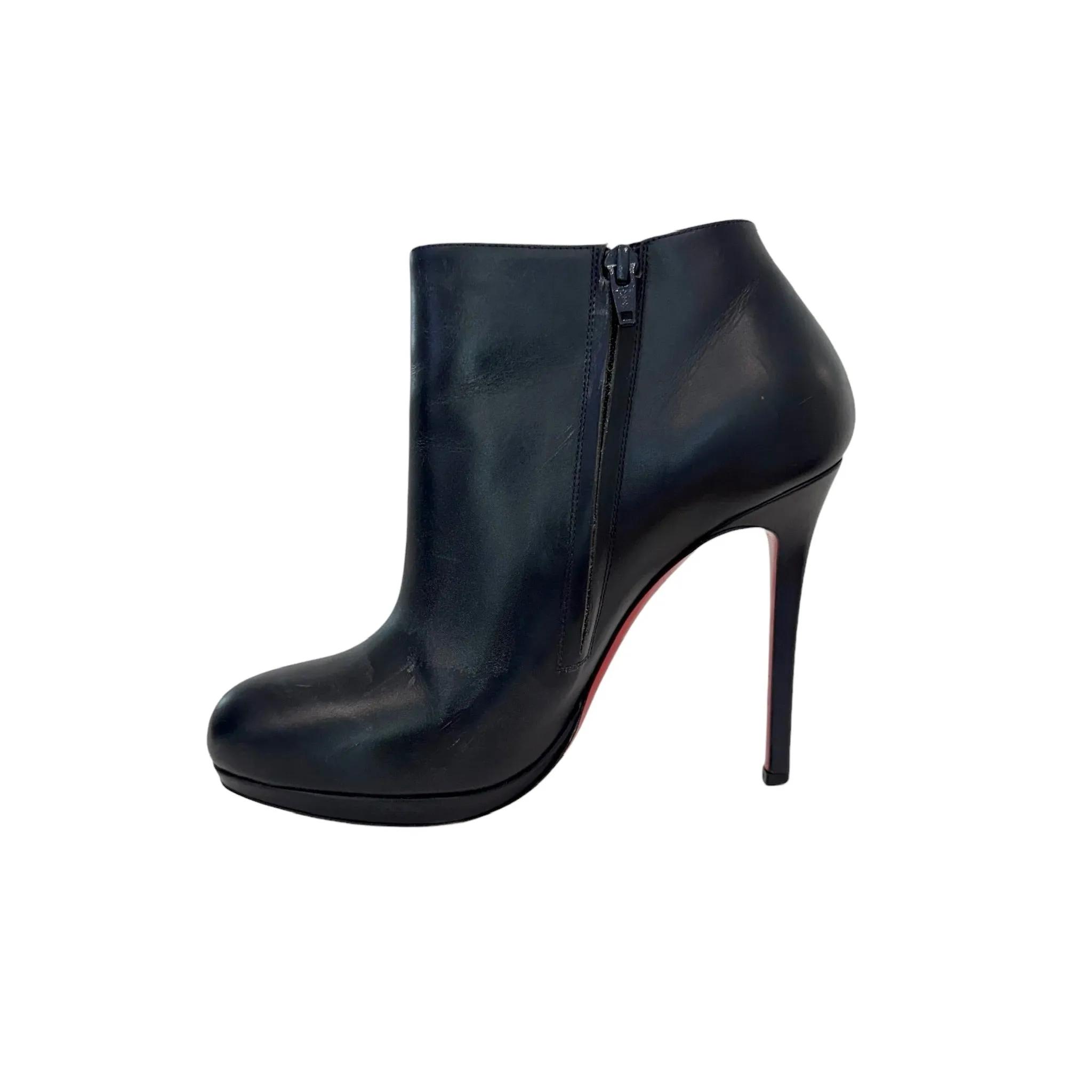 Navy Heeled Boots - 9.5