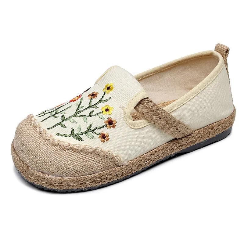 New Spring/autumn National Style Women's Shoes Small Daisy Cloth Shoes Embroidery Big Head Han Clothing Shoes