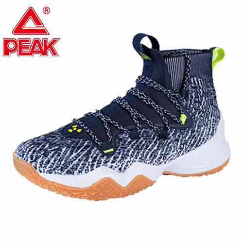 Peak Men Basketball Shoes High-Top Sneakers Actual Combat Black EW01161A