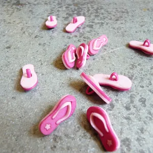 Plastic Flip Flop Button - Pink