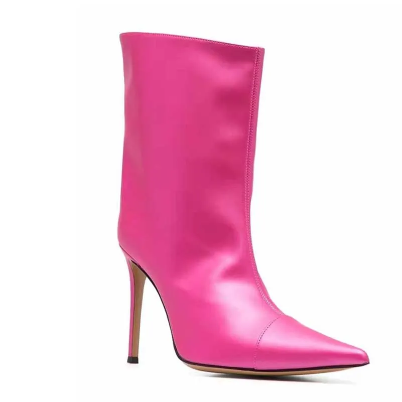 Pointed High Heeled Ankle Boots