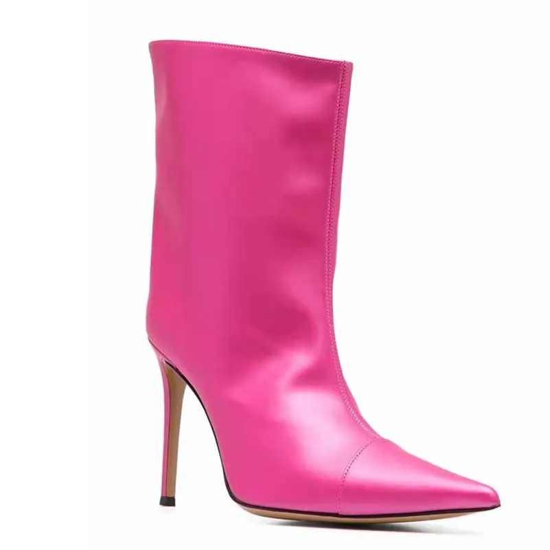 Pointed High Heeled Ankle Boots