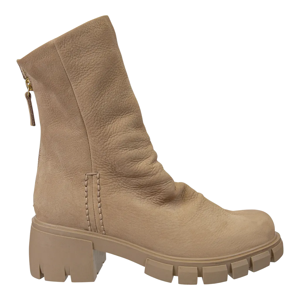 PROTOCOL in BEIGE Heeled Mid Shaft Boots