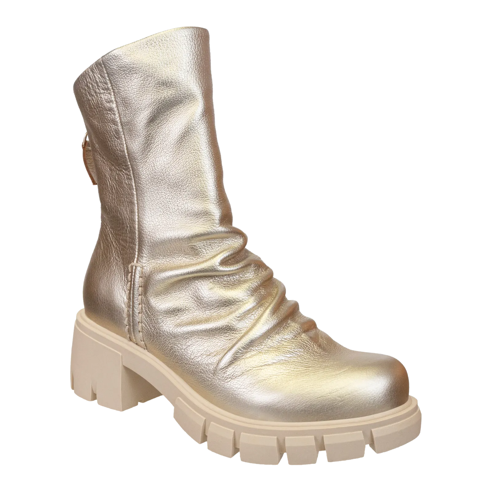 PROTOCOL in GOLD Heeled Mid Shaft Boots