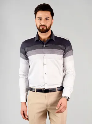 Purple Striped Slim Fit Party Wear Shirt | JB Studio