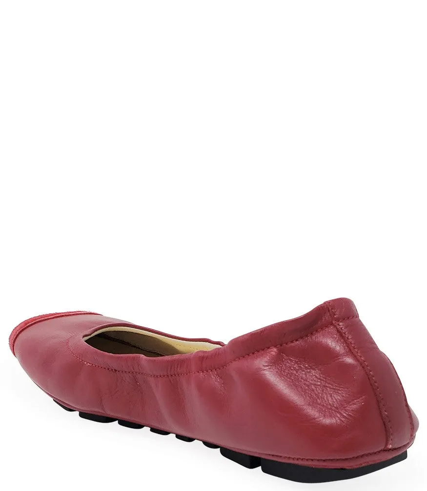 Red Calf Hair Tip Ballet Flat