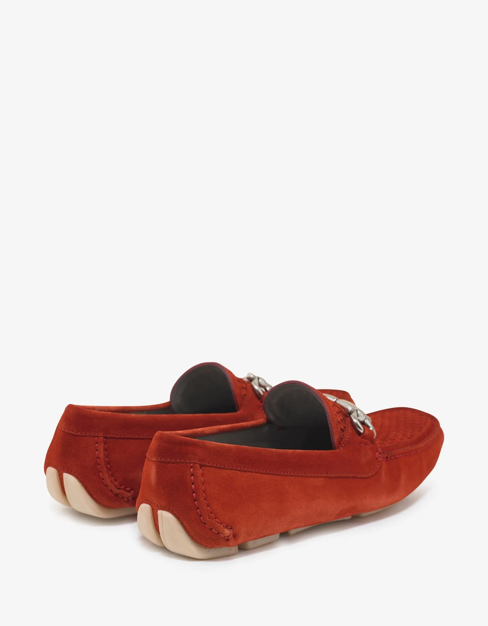 Red Parigi Suede Leather Driving Shoes