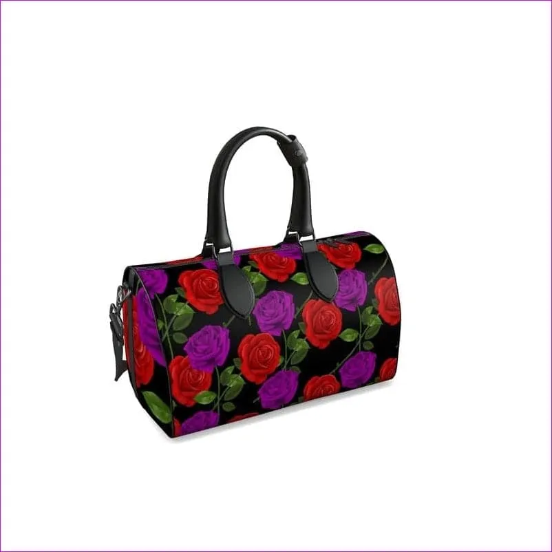 Red Rose Purp Authentic Leather Luxury Duffle Bag